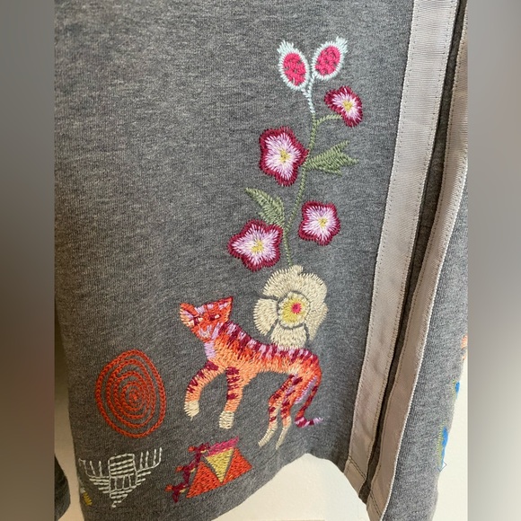 Johnny Was Griffin Wide Gray Leg Pant Large - Picture 8 of 9